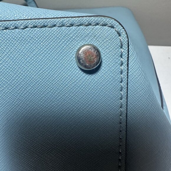 Kate Spade New York Tote Celeste Blue Large Cedar Street Leather Zip Closure - Picture 14 of 16